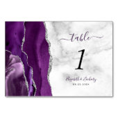 Moderne Lila Silberkapelle Tischnummer (Vorderseite)