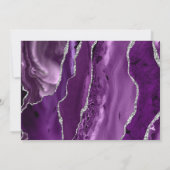 Moderne Lila Silver Agate Dark Wedding Einladung (Rückseite)
