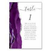 Moderne Lila Silver Agate Hochzeit Tischnummer (Vorderseite)