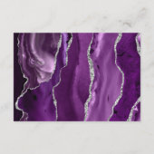 Moderne Lila Silver Agate Hochzeitdetails Begleitkarte (Rückseite)