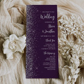 Moderne Lila Silver Glitzer Script Wedding