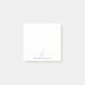 Moderne Lila Skriptmonogramm-Initialen Post-it Klebezettel (Vorderseite)