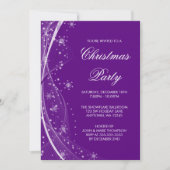 Moderne Lila Snowflake Wirbel Weihnachts-Party Einladung (Vorderseite)