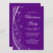 Moderne Lila Snowflake Wirbel Weihnachts-Party Einladung (Vorne/Hinten)