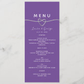Moderne Lila Speisekarte Menükarte (Vorderseite)