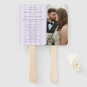Moderne lila Streifen Elegantes Hochzeitsprogramm Fächer