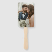 Moderne lila Streifen Elegantes Hochzeitsprogramm Fächer (Rückseite)