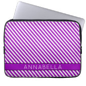 Moderne Lila Streifen Laptopschutzhülle (Vorderseite)