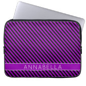 Moderne Lila Streifen Laptopschutzhülle (Vorderseite)
