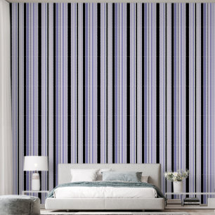 Moderne Lila Streifen Schwarz, Weiß und Lilac Tapete