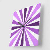 Moderne Lila Streifensperre Quadratische Wanduhr (Winkel)