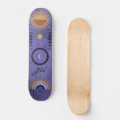 Moderne Lila Sun Star Rainbow Girls Skateboard (Vorderseite)