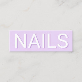 Moderne lila Typografie-Nails Mini Visitenkarte