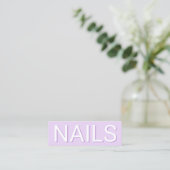 Moderne lila Typografie-Nails Mini Visitenkarte (Stehend Vorderseite)
