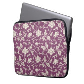 Moderne lila u. Sahneblumenlaptop-Hülse Laptopschutzhülle (Vorderseite Links)