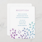 Moderne Lila und Aquamarine Bat Mitzvah Beilagen K Begleitkarte (Vorne/Hinten)