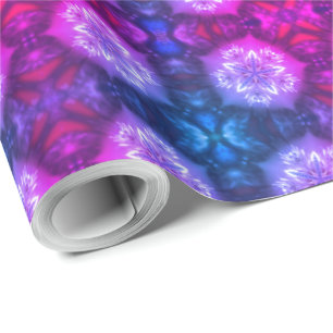 Moderne Lila und blaue Sterne Muster Weihnachten Geschenkpapier