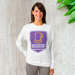 Moderne lila und gelbe Kanne-Symbol T-Shirt