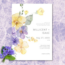 Moderne Lila und gelbe Violetten Blumenzehen