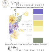 Moderne Lila und gelbe Violetten Blumenzehen Save The Date