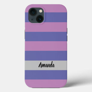 Moderne lila und rosa personalisiert iPhone 13 hülle