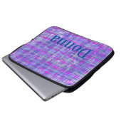 Moderne lila und rosa Rasterlinien abstrakt Laptopschutzhülle (Vorne Knopf)