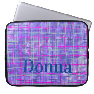 Moderne lila und rosa Rasterlinien abstrakt Laptopschutzhülle
