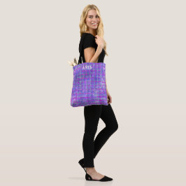 Moderne lila und rosa Rasterlinien abstrakt Tasche
