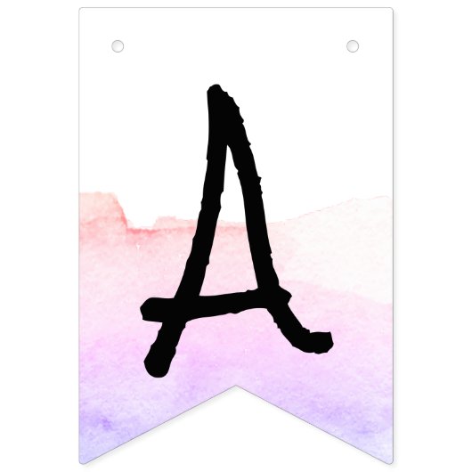 Moderne Lila und rosa Wasserfarben glückliche Pens Wimpelkette (Zweite Fahne)