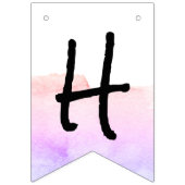 Moderne Lila und rosa Wasserfarben glückliche Pens Wimpelkette (Erste Fahne)