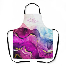 Moderne lila und rosa Wasserfarbenschürze