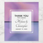 Moderne Lila und rosafarbene Abstrakte Hochzeit Weinetikett (Einzelnes Label)