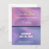 Moderne Lila- und rosafarbene Swirbelfarben Save t Einladungspostkarte (Vorne/Hinten)