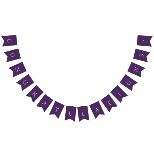 Moderne Lila und weiße Glückwünsche Wimpelkette (Alle)