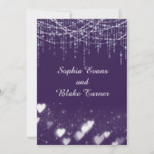 Moderne Lila und weiße Hanglampen Save the Date Einladung (Rückseite)