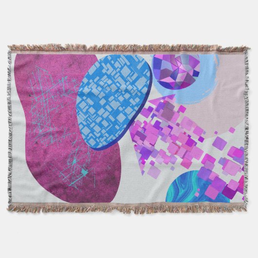 Moderne lila und zyklische Formen Decke (Vorderseite)