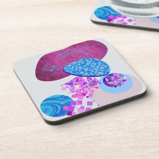 Moderne lila und zyklische Formen Getränkeuntersetzer (Linke Seite)