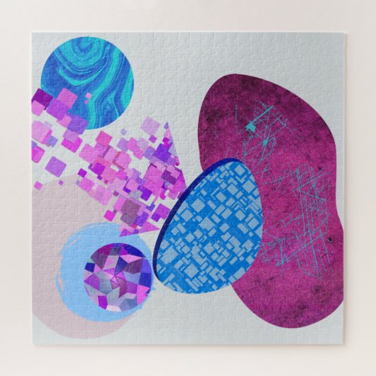 Moderne lila und zyklische Formen Puzzle (Horizontal)