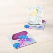 Moderne lila und zyklische Formen Rechteckiger Pappuntersetzer (Vor Ort)