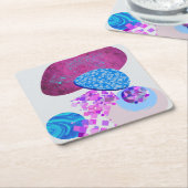 Moderne lila und zyklische Formen Rechteckiger Pappuntersetzer (angewinkelt)