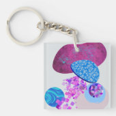 Moderne lila und zyklische Formen Schlüsselanhänger (Vorderseite)