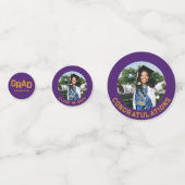 Moderne Lila Uni Grad Custom Foto Abschluss Konfetti (Vorderseiten)