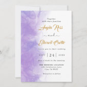 Moderne Lila Violethochzeit Save The Date (Vorderseite)