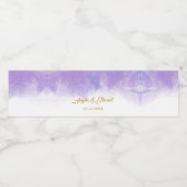 Moderne Lila Violethochzeit Wasserflaschenetikett (Einzelnes Label)