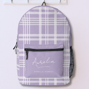 Moderne lila violette personalisierte Namens-Karod Bedruckter Rucksack