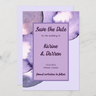 Moderne lila Violette Save The Date