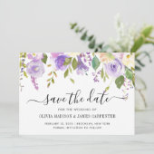 Moderne, Lila Violetteppiche Save The Date (Stehend Vorderseite)