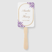 Moderne Lila Violettlavenders Blumenhochzeit Fächer (Rückseite)