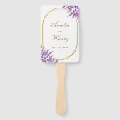 Moderne Lila Violettlavenders Blumenhochzeit Fächer (Vorderseite)