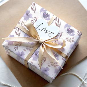 Moderne lila Wasserfarbe-Floralpattern  Geschenkpapier